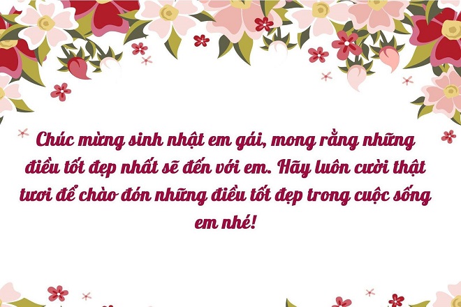 lời chúc sinh nhật em gái ý nghĩa